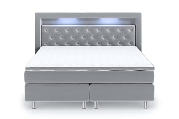 Romance Lyx Velvet Sängpaket 210x210 - Ljusgrå - Möbler - Säng - Kontinentalsäng