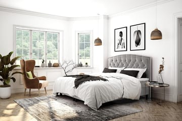 Romance Lyx Velvet Sängpaket 210x210 - Ljusgrå - Möbler - Säng - Kontinentalsäng