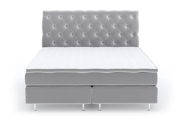 Romance Lyx Velvet Sängpaket 210x210 - Ljusgrå - Möbler - Säng - Kontinentalsäng