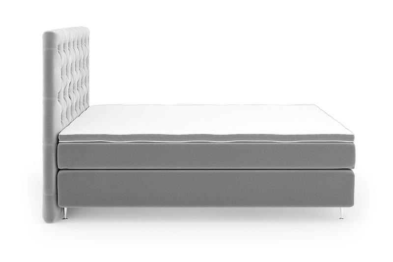 Romance Lyx Velvet Sängpaket 210x210 - Ljusgrå - Möbler - Säng - Kontinentalsäng