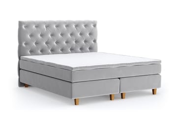 Romance Lyx Velvet Sängpaket 210x210 - Ljusgrå - Möbler - Säng - Kontinentalsäng