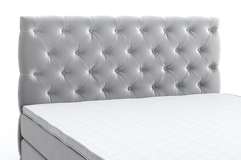 Romance Lyx Velvet Sängpaket 210x210 - Ljusgrå - Möbler - Säng - Kontinentalsäng