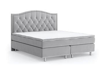 Romance Lyx Velvet Sängpaket 210x210 - Ljusgrå - Möbler - Säng - Kontinentalsäng