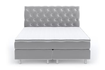 Romance Lyx Velvet Sängpaket 210x210 - Ljusgrå - Möbler - Säng - Kontinentalsäng