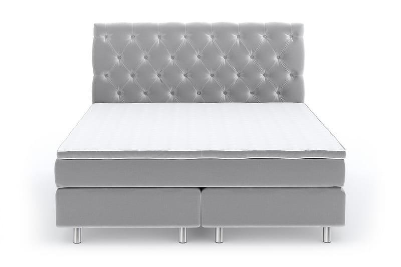Romance Lyx Velvet Sängpaket 210x210 - Ljusgrå - Möbler - Säng - Kontinentalsäng