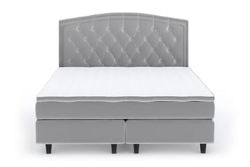 Romance Lyx Velvet Sängpaket 210x210 - Ljusgrå - Möbler - Säng - Kontinentalsäng