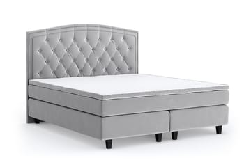 Romance Lyx Velvet Sängpaket 210x210 - Ljusgrå - Möbler - Säng - Kontinentalsäng