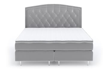 Romance Lyx Velvet Sängpaket 210x210 - Ljusgrå - Möbler - Säng - Kontinentalsäng