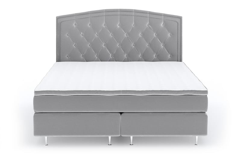 Romance Lyx Velvet Sängpaket 210x210 - Ljusgrå - Möbler - Säng - Kontinentalsäng