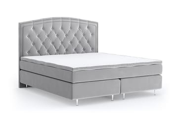 Romance Lyx Velvet Sängpaket 210x210 - Ljusgrå - Möbler - Säng - Kontinentalsäng