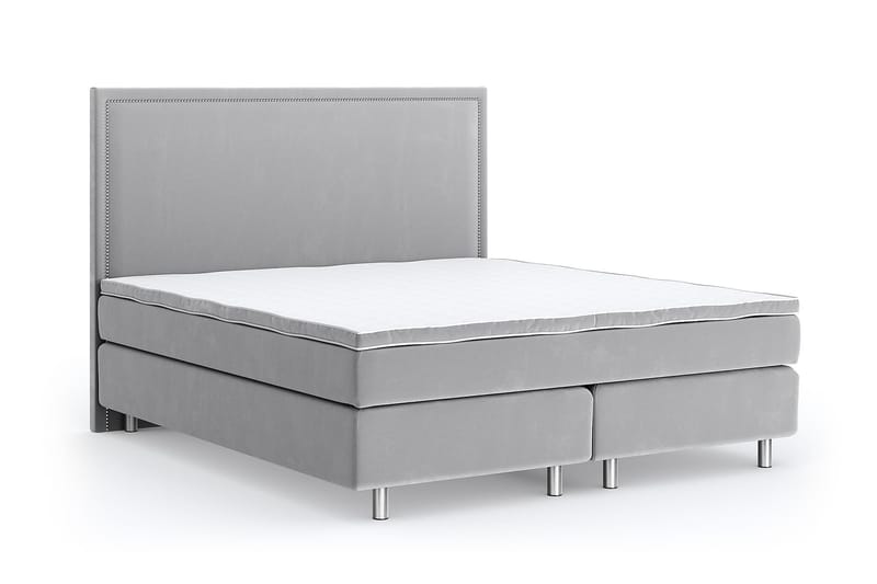 Romance Lyx Velvet Sängpaket 210x210 - Ljusgrå - Möbler - Säng - Kontinentalsäng