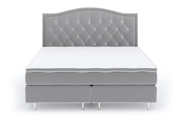 Romance Lyx Velvet Sängpaket 210x210 - Ljusgrå - Möbler - Säng - Kontinentalsäng