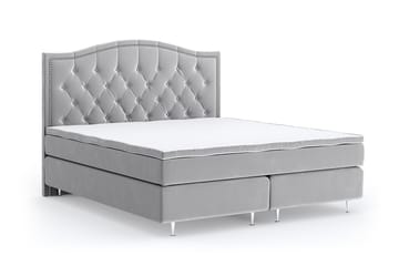 Romance Lyx Velvet Sängpaket 210x210 - Ljusgrå - Möbler - Säng - Kontinentalsäng
