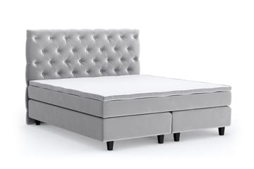 Romance Lyx Velvet Sängpaket 210x210 - Ljusgrå - Möbler - Säng - Kontinentalsäng