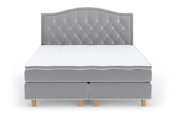 Romance Lyx Velvet Sängpaket 210x210 - Ljusgrå - Möbler - Säng - Kontinentalsäng