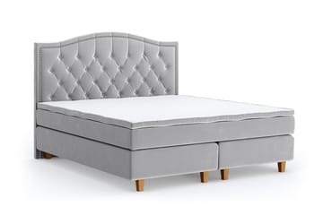 Romance Lyx Velvet Sängpaket 210x210 - Ljusgrå - Möbler - Säng - Kontinentalsäng
