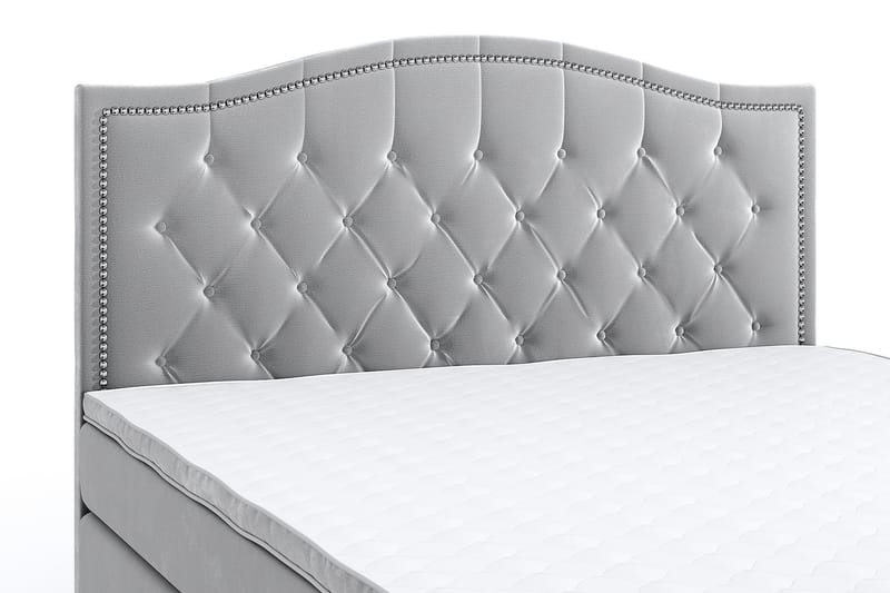 Romance Lyx Velvet Sängpaket 210x210 - Ljusgrå - Möbler - Säng - Kontinentalsäng