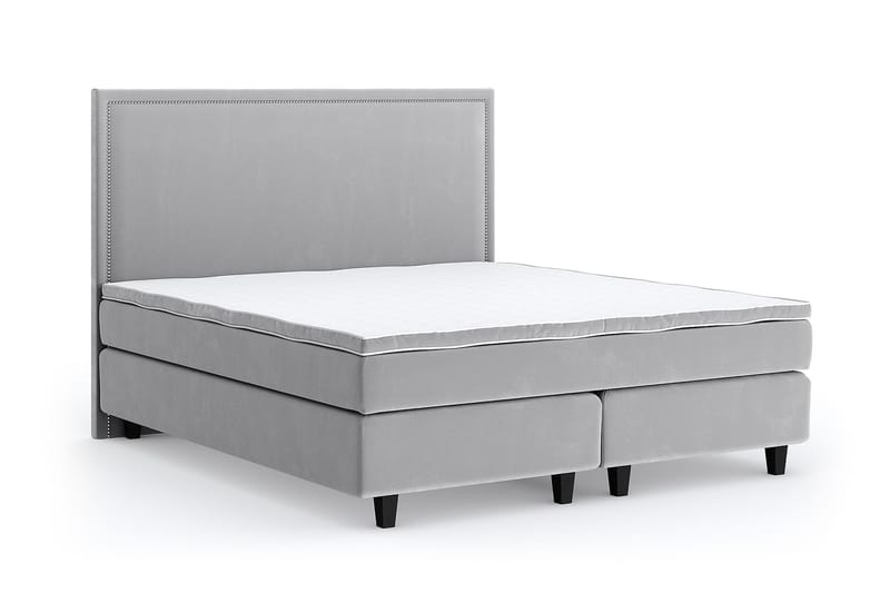 Romance Lyx Velvet Sängpaket 210x210 - Ljusgrå - Möbler - Säng - Kontinentalsäng