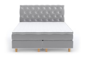 Romance Lyx Velvet Sängpaket 210x210 - Ljusgrå - Möbler - Säng - Kontinentalsäng