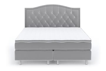 Romance Lyx Velvet Sängpaket 210x210 - Ljusgrå - Möbler - Säng - Kontinentalsäng