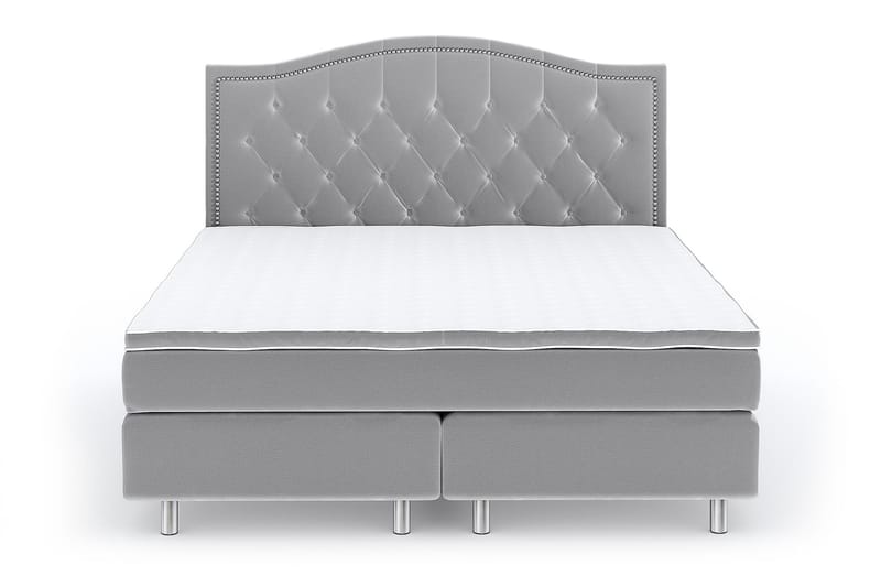 Romance Lyx Velvet Sängpaket 210x210 - Ljusgrå - Möbler - Säng - Kontinentalsäng