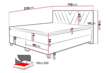 Romanza Kontinentalsäng 180x200 cm - Möbler - Säng - Kontinentalsäng