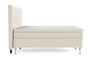 Royal Velvet Komplett Sängpaket 160x200 cm - Beige med höga guldben - Möbler - Säng - Kontinentalsäng