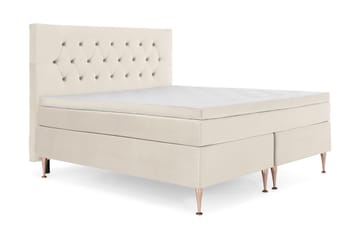 Royal Velvet Komplett Sängpaket 160x200 cm - Beige med höga rosében - Möbler - Säng - Kontinentalsäng