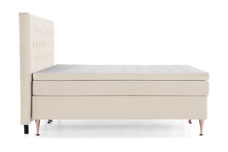 Royal Velvet Komplett Sängpaket 160x200 cm - Beige med höga rosében - Möbler - Säng - Kontinentalsäng