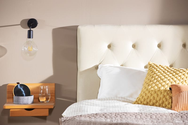 Royal Velvet Komplett Sängpaket 160x200 cm - Beige med höga silverben - Möbler - Säng - Kontinentalsäng