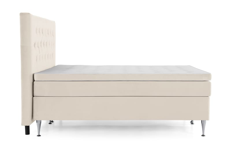 Royal Velvet Komplett Sängpaket 160x200 cm - Beige med höga silverben - Möbler - Säng - Kontinentalsäng