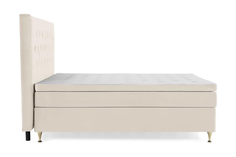 Royal Velvet Komplett Sängpaket 160x200 cm - Beige med låga guldben - Möbler - Säng - Kontinentalsäng