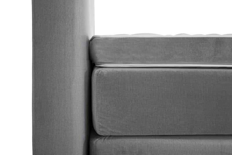 Royal Velvet Komplett Sängpaket 160x200 cm - Ljusgrå med Höga Silverben - Möbler - Säng - Kontinentalsäng