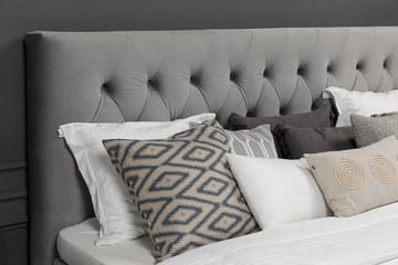 Royal Velvet Komplett Sängpaket 160x200 cm - Ljusgrå med Höga Silverben - Möbler - Säng - Kontinentalsäng