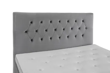 Royal Velvet Komplett Sängpaket 160x200 cm - Ljusgrå med Höga Silverben - Möbler - Säng - Kontinentalsäng