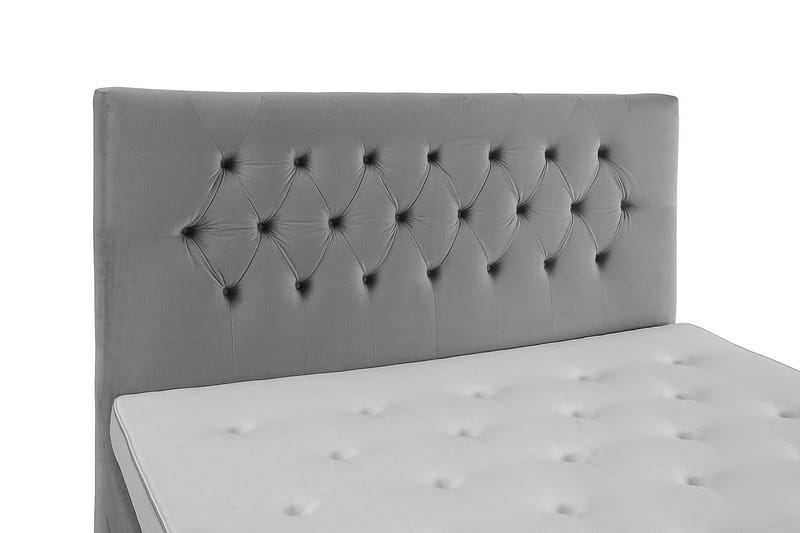 Royal Velvet Komplett Sängpaket 160x200 cm - Ljusgrå med Höga Silverben - Möbler - Säng - Kontinentalsäng