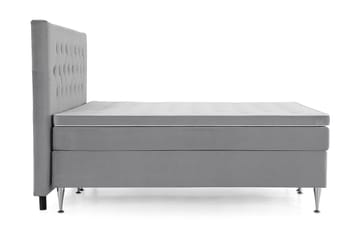 Royal Velvet Komplett Sängpaket 160x200 cm - Ljusgrå med Höga Silverben - Möbler - Säng - Kontinentalsäng