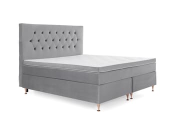 Royal Velvet Komplett Sängpaket 160x200 cm - Ljusgrå med Låga Rosében - Möbler - Säng - Kontinentalsäng