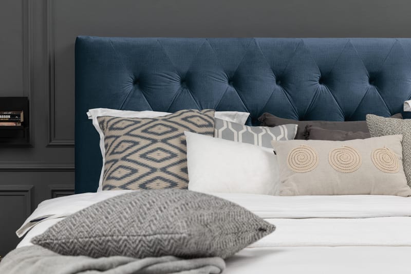 Royal Velvet Komplett Sängpaket 160x200 cm - Mörkblå med Höga Guldben - Möbler - Säng - Kontinentalsäng