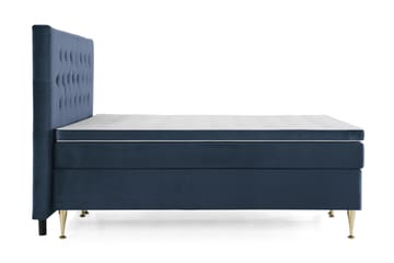 Royal Velvet Komplett Sängpaket 160x200 cm - Mörkblå med Höga Guldben - Möbler - Säng - Kontinentalsäng