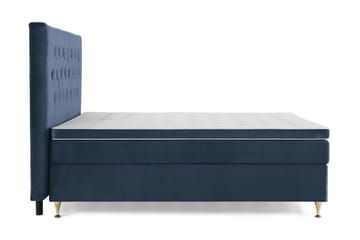 Royal Velvet Komplett Sängpaket 160x200 cm - Mörkblå med Låga Guldben - Möbler - Säng - Kontinentalsäng