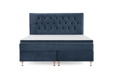 Royal Velvet Komplett Sängpaket 160x200 cm - Mörkblå med Låga Rosében - Möbler - Säng - Kontinentalsäng
