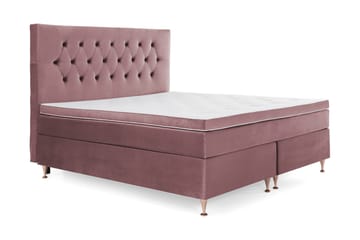 Royal Velvet Komplett Sängpaket 160x200 cm - Rosa med Låga Rosében - Möbler - Säng - Kontinentalsäng