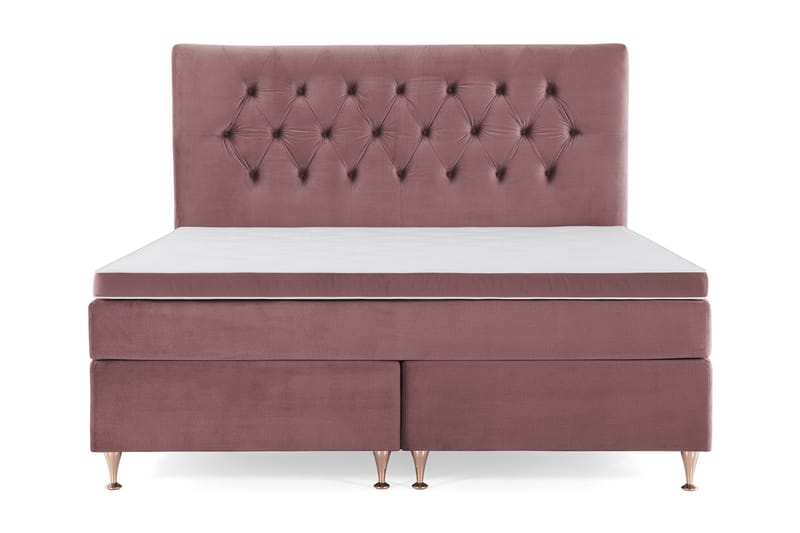 Royal Velvet Komplett Sängpaket 160x200 cm - Rosa med Låga Rosében - Möbler - Säng - Kontinentalsäng