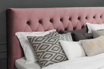 Royal Velvet Komplett Sängpaket 160x200 cm - Rosa med Svarvade ben - Möbler - Säng - Kontinentalsäng