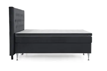 Royal Velvet Komplett Sängpaket 160x200 cm - Svart med Höga Silverben - Möbler - Säng - Kontinentalsäng