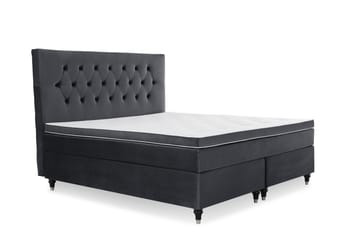 Royal Velvet Komplett Sängpaket 160x200 cm - Svart med Svarvade Ben - Möbler - Säng - Kontinentalsäng