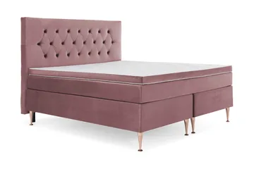 Royal Velvet Komplett Sängpaket 160x200 - Rosa med Höga Rosében - Möbler - Säng - Kontinentalsäng