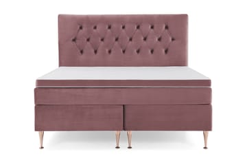 Royal Velvet Komplett Sängpaket 160x200 - Rosa med Höga Rosében - Möbler - Säng - Kontinentalsäng