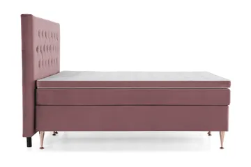 Royal Velvet Komplett Sängpaket 160x200 - Rosa med Höga Rosében - Möbler - Säng - Kontinentalsäng